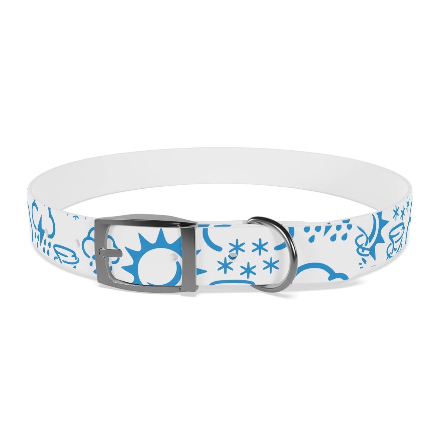 Wx Icon (White/Blue) Dog Collar