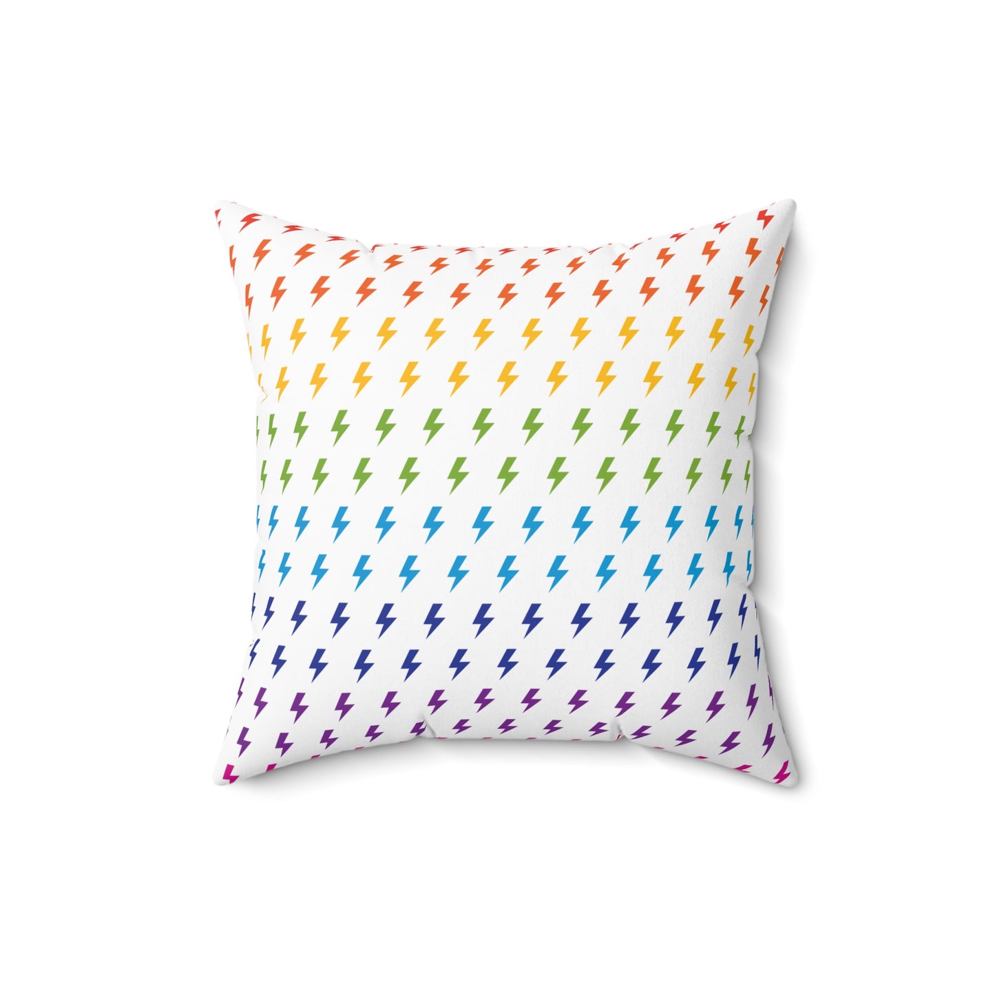 Lightning (White/Rainbow) Throw Pillow