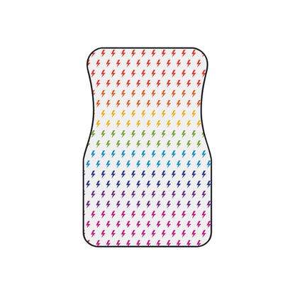 Lightning (White/Rainbow) Car Mats (Set of 4)