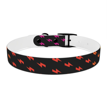 Lightning Icon (Black/Rainbow) Dog Collar