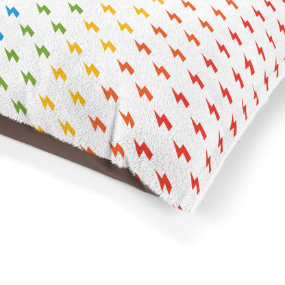 Lightning Icon (White/Rainbow) Pet Bed