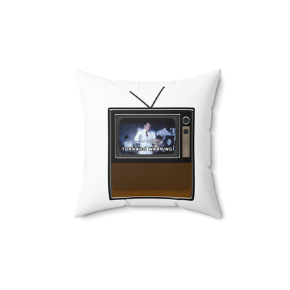 TV Tornado Warning Throw Pillow