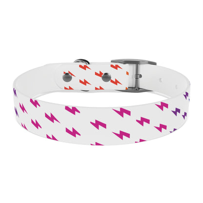 Lightning Icon (White/Rainbow) Dog Collar