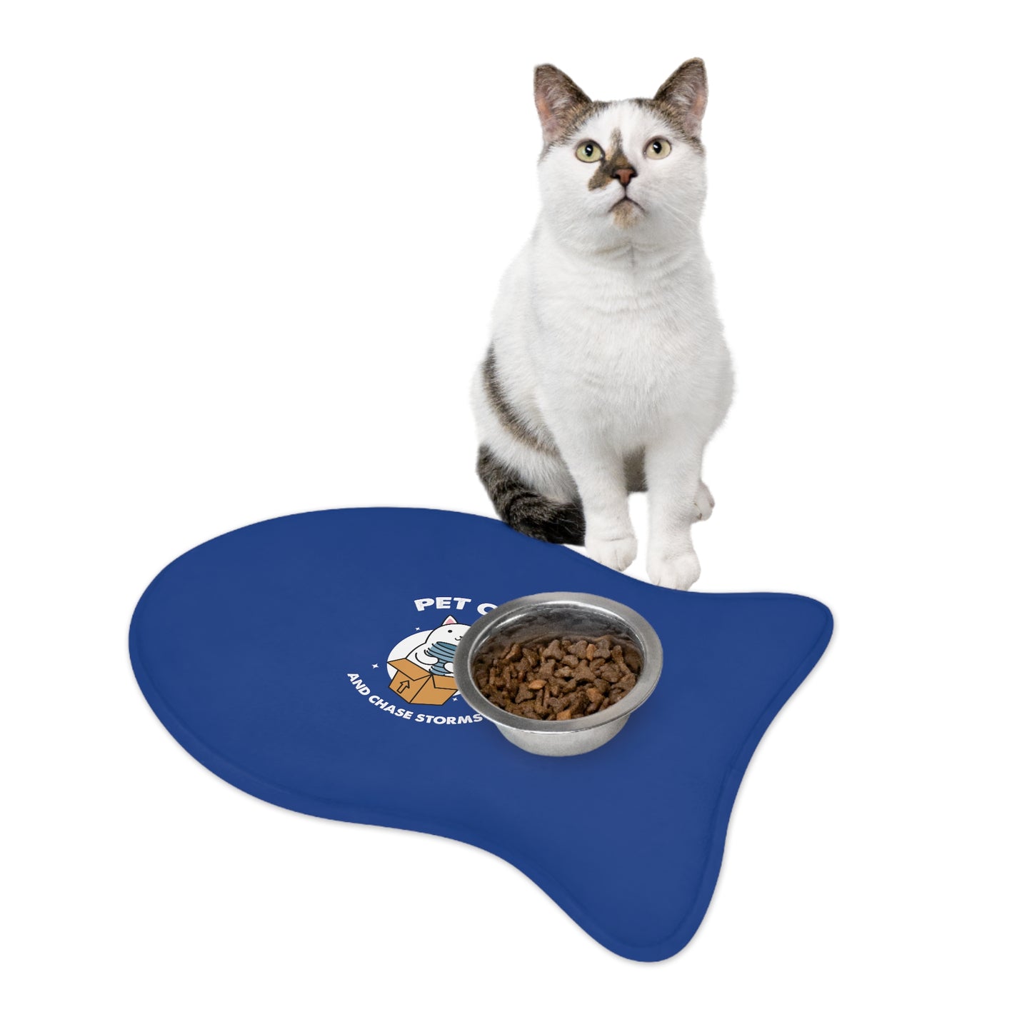 Pet Cats and Chase Storms Pet Feeding Mat