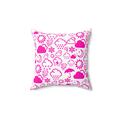 Wx Icon (White/Pink) Throw Pillow