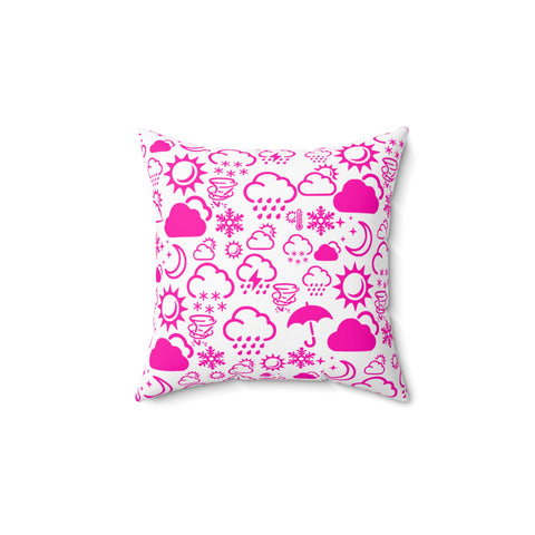 Wx Icon (White/Pink) Throw Pillow