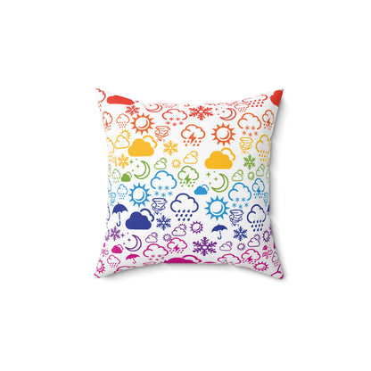 Wx Icon (White/Rainbow) Throw Pillow