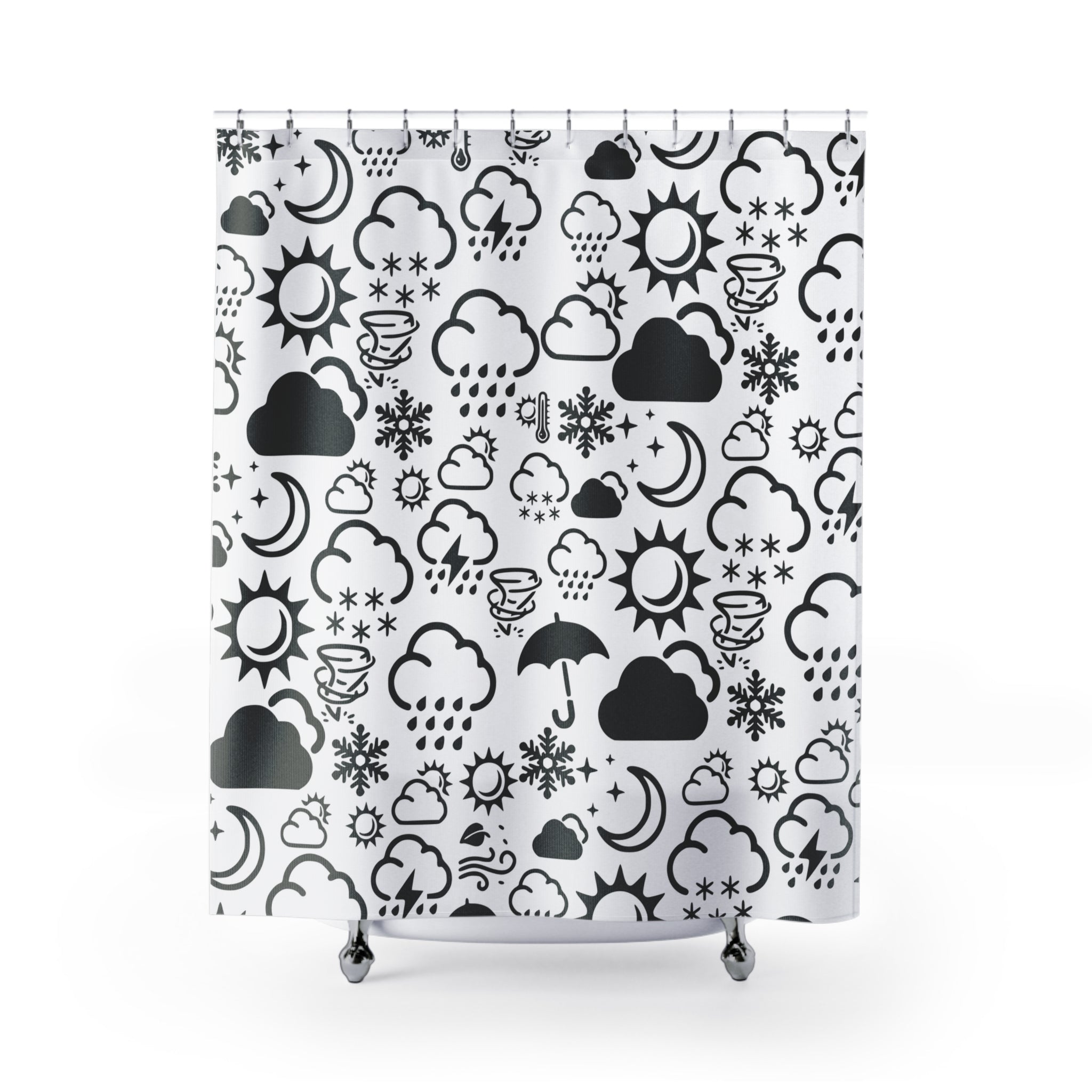 Wx Icon (White/Black) Shower Curtain 