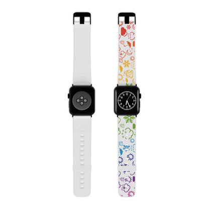 Wx Icon (White/Rainbow) Watch Band for Apple Watch