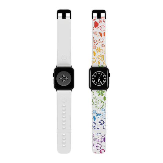 Wx Icon (White/Rainbow) Watch Band for Apple Watch