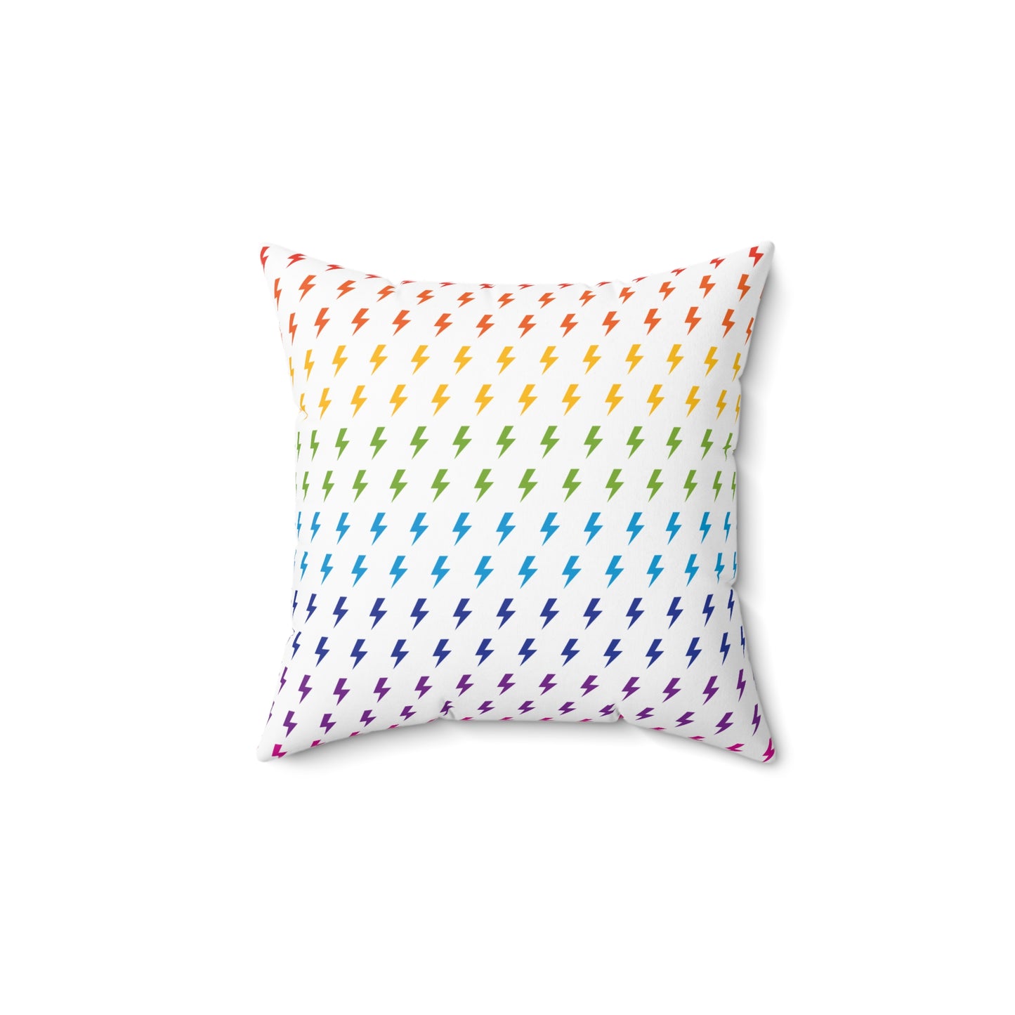 Lightning (White/Rainbow) Throw Pillow