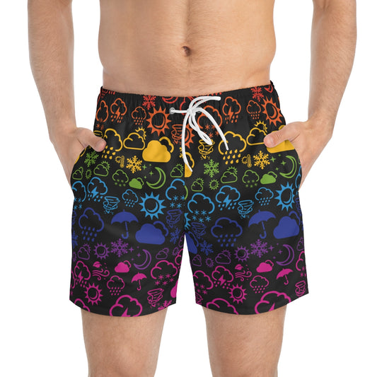 Wx Icon (Black/Rainbow) Swim Trunks