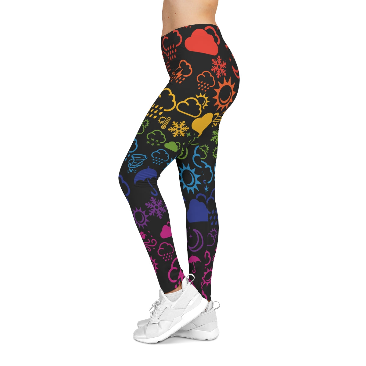 Wx Icon (Black/Rainbow) Casual Leggings