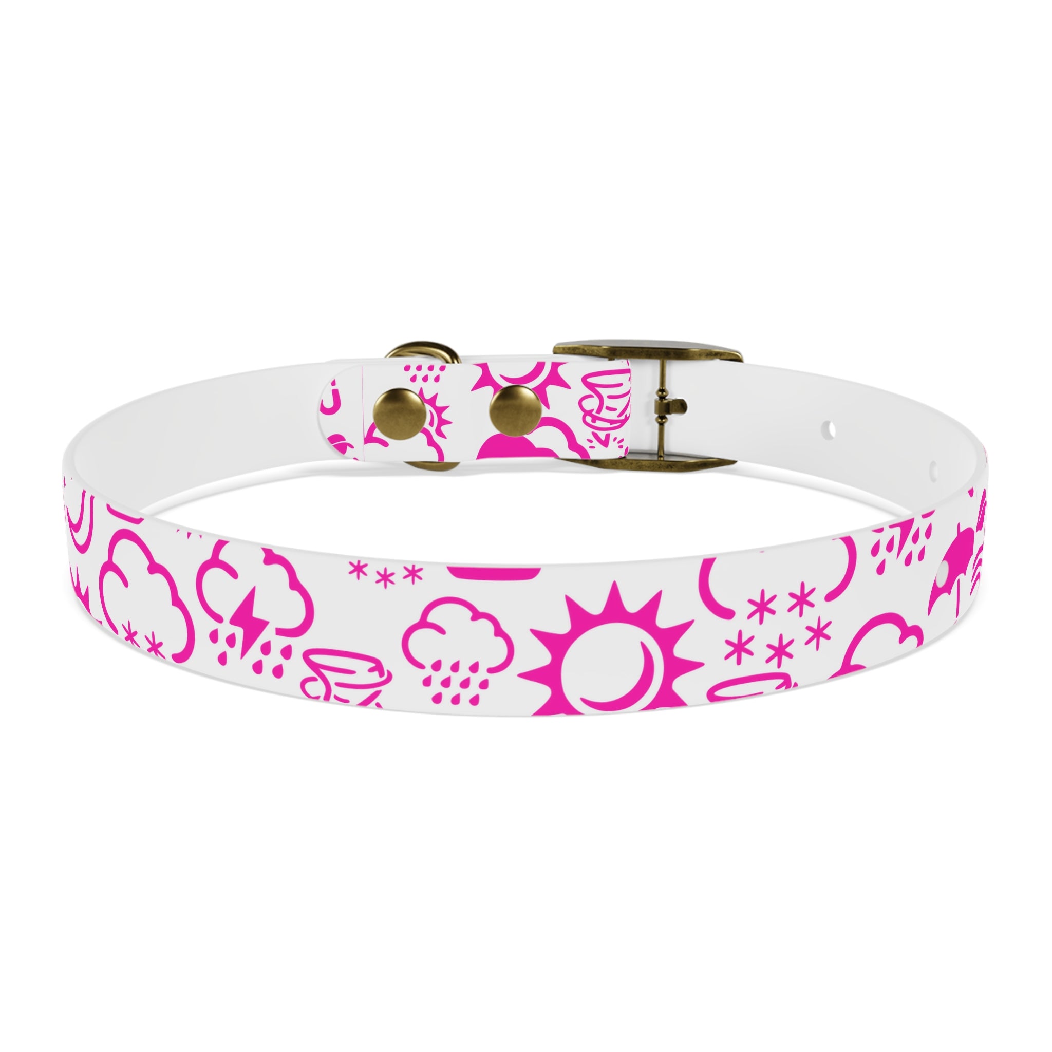 Wx Icon (White/Pink) Dog Collar 