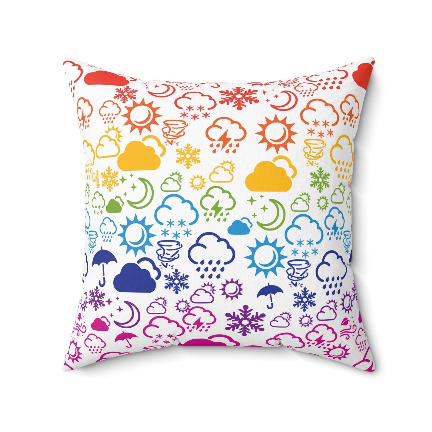 Wx Icon (White/Rainbow) Throw Pillow