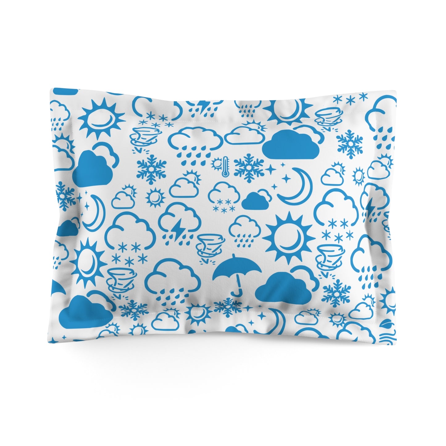 Wx Icon (White/Blue) Microfiber Pillow Sham