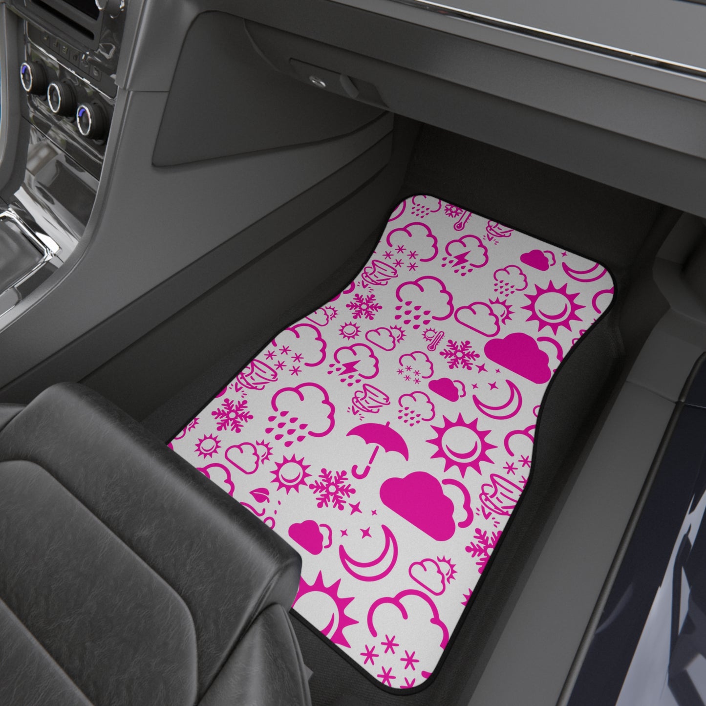 Wx Icon (White/Pink) Car Mats (Set of 4)