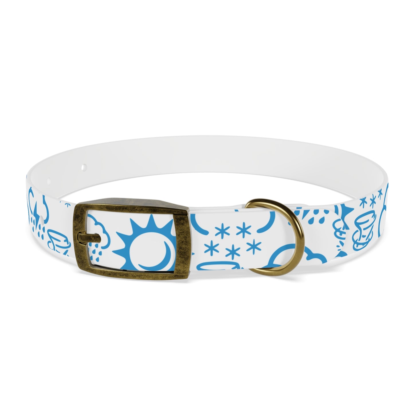 Wx Icon (White/Blue) Dog Collar