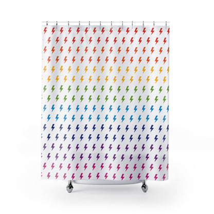 Lightning (White/Rainbow) Shower Curtain