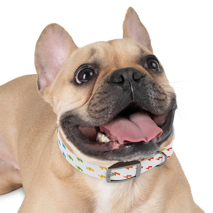 Lightning Icon (White/Rainbow) Dog Collar