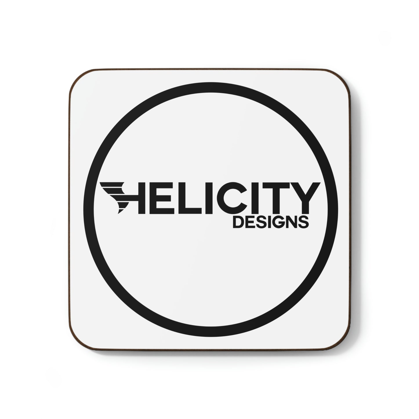 Round Helicity Designs Hardboard Back Coaster