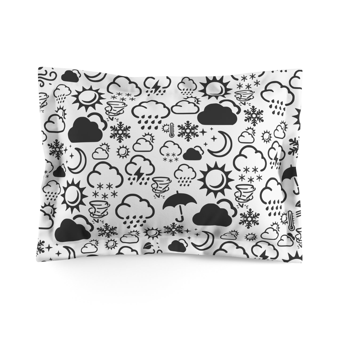 Wx Icon (White/Black) Microfiber Pillow Sham