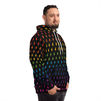 Sudadera con capucha Rayo (negro/arcoíris) 