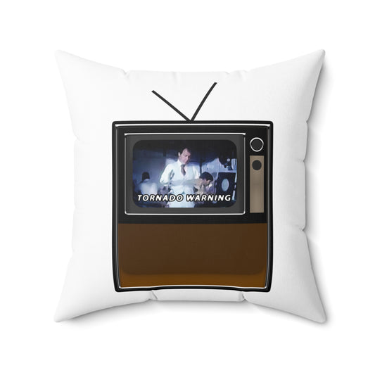 TV Tornado Warning Throw Pillow
