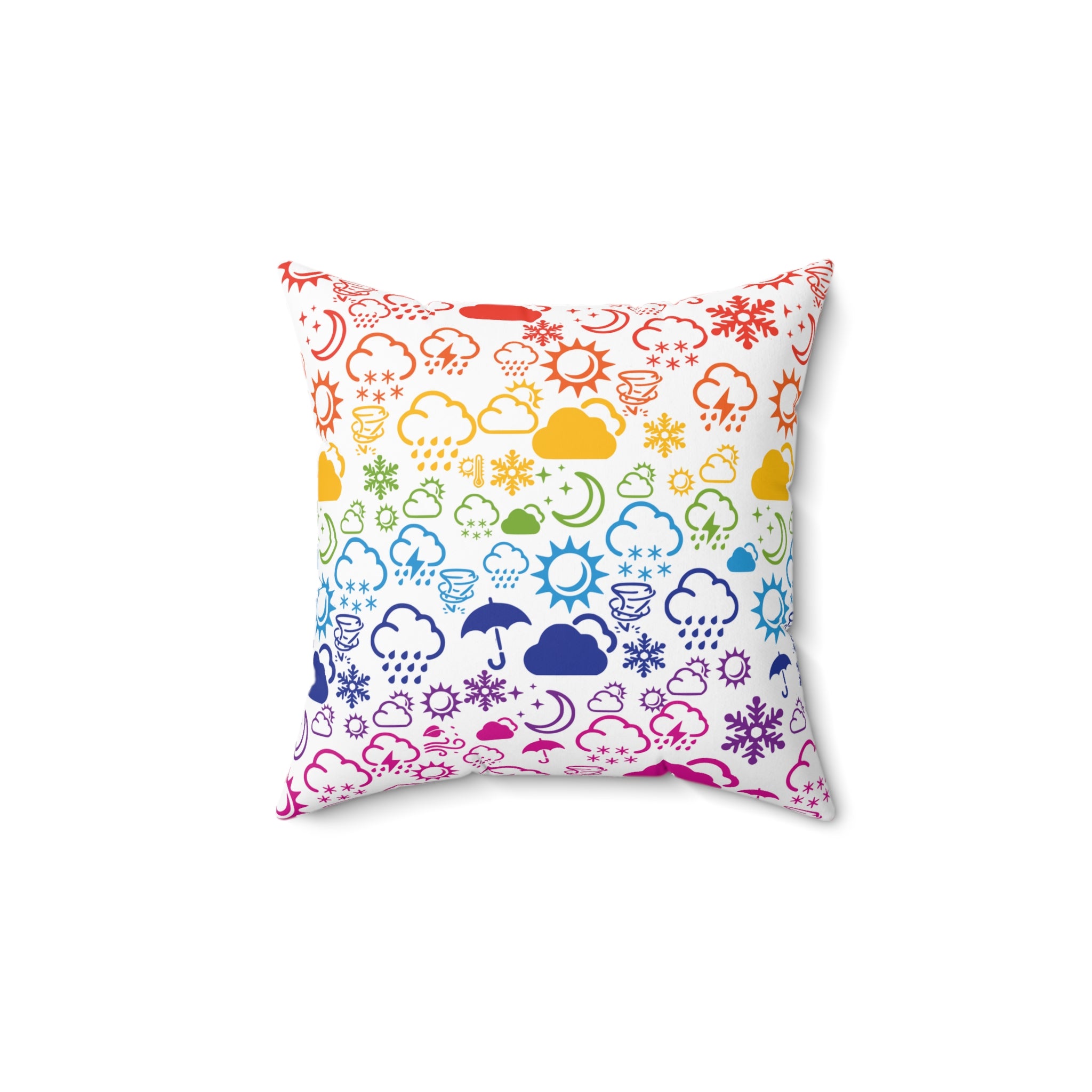 Wx Icon (White/Rainbow) Throw Pillow 