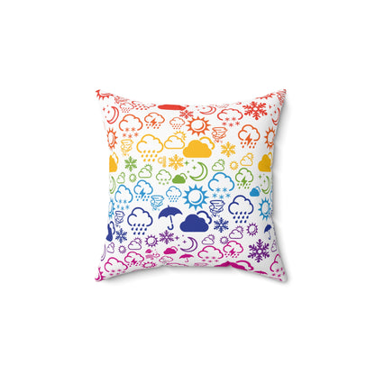 Wx Icon (White/Rainbow) Throw Pillow