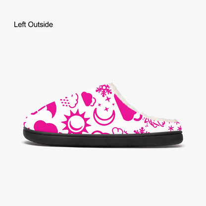 Wx Icon (White/Pink) Fluffy Slippers