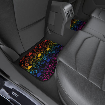 Wx Icon (Black/Rainbow) Car Mats (Set of 4)