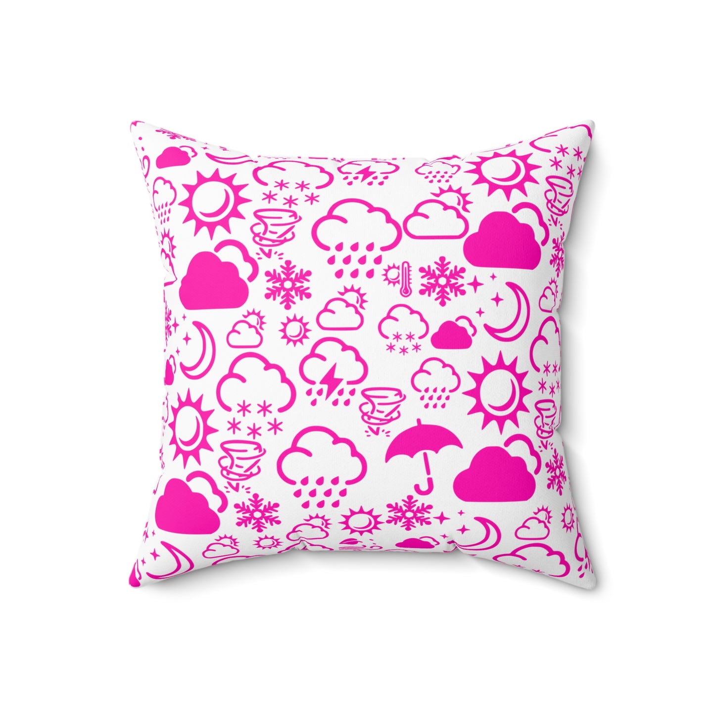 Wx Icon (White/Pink) Throw Pillow