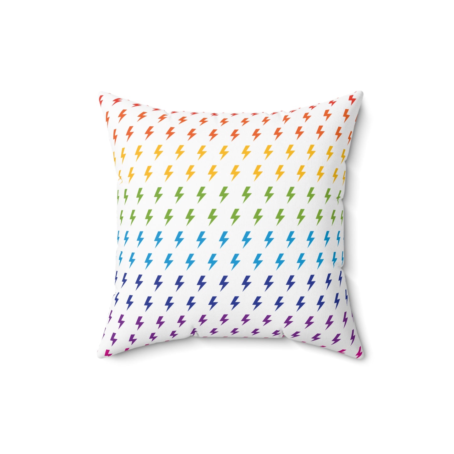 Lightning (White/Rainbow) Throw Pillow