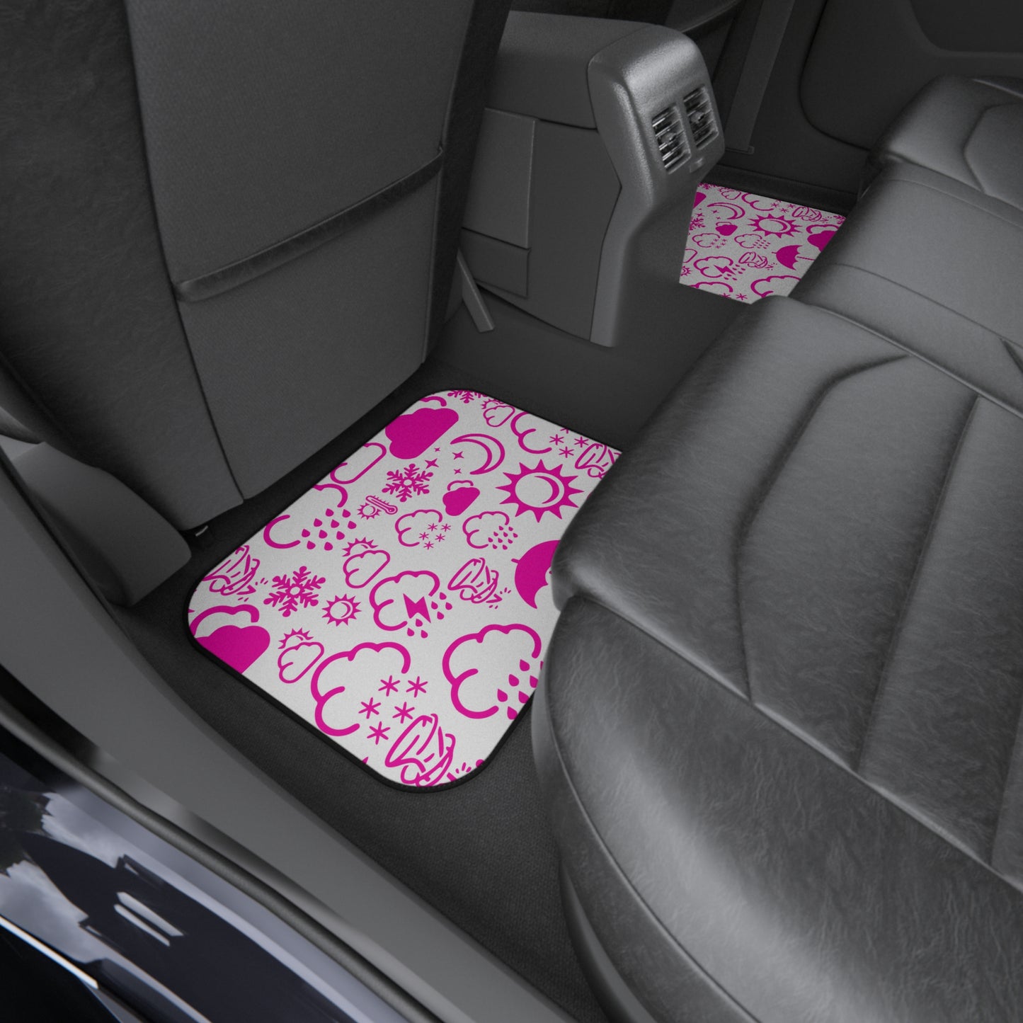 Wx Icon (White/Pink) Car Mats (Set of 4)