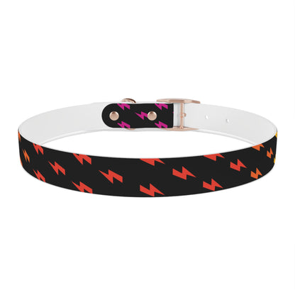 Lightning Icon (Black/Rainbow) Dog Collar