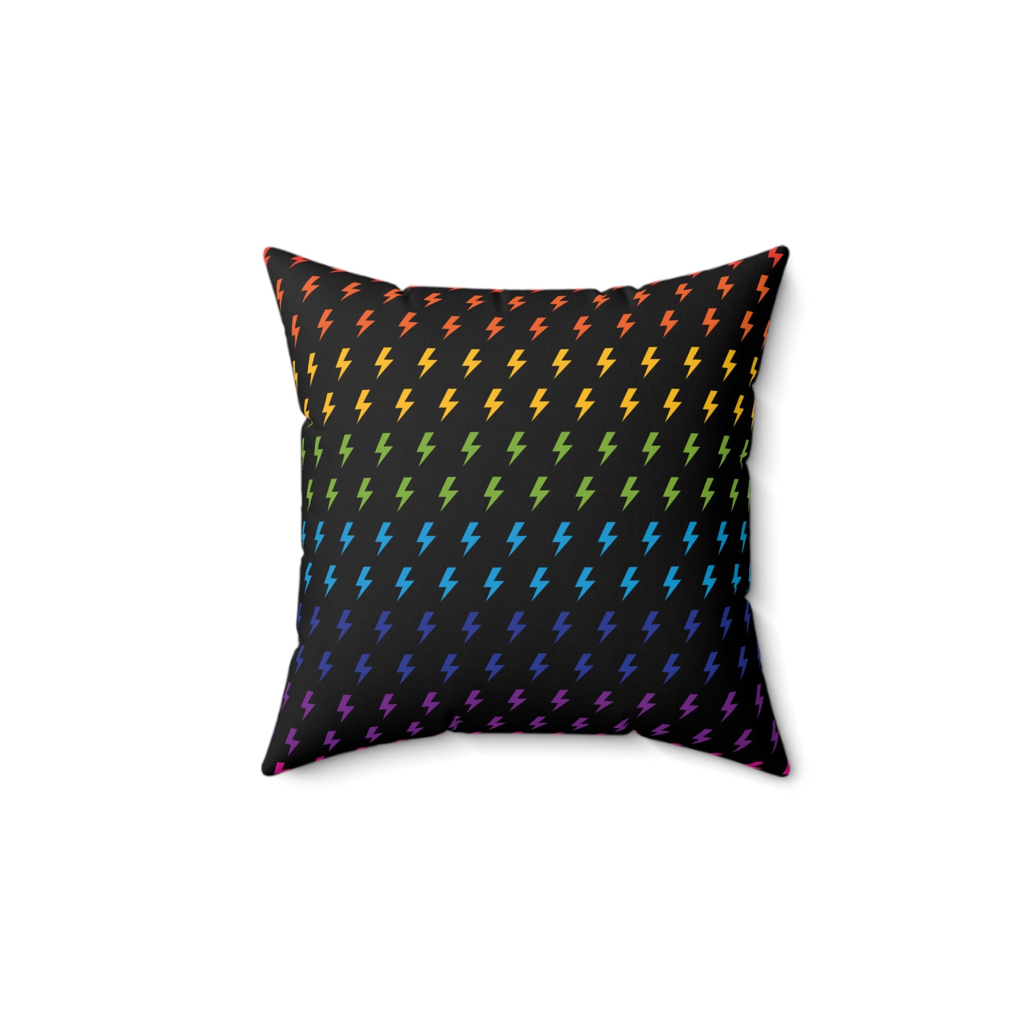 Lightning (Black/Rainbow) Throw Pillow 