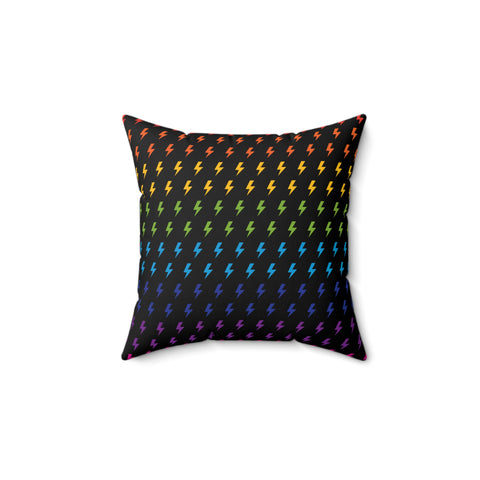 Lightning (Black/Rainbow) Throw Pillow