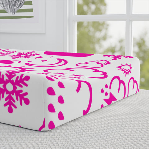 Wx Icon (White/Pink) Changing Pad Cover