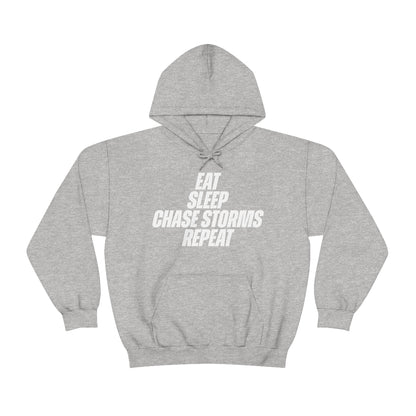 Eat, Sleep, Chase Storms, Repeat Sudadera con capucha 