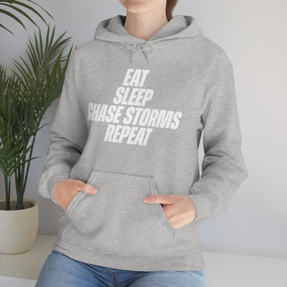 Eat, Sleep, Chase Storms, Repeat Sudadera con capucha 