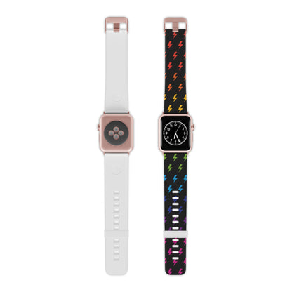 Lightning Icon (Black/Rainbow) Watch Band for Apple Watch