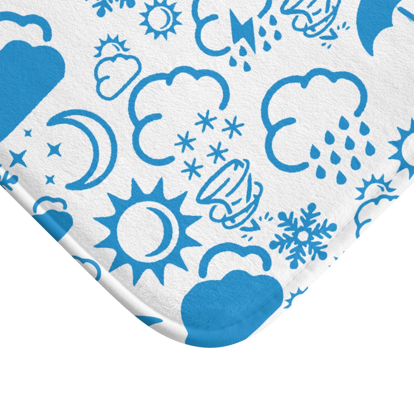 Wx Icon (White/Blue) Bath Mat