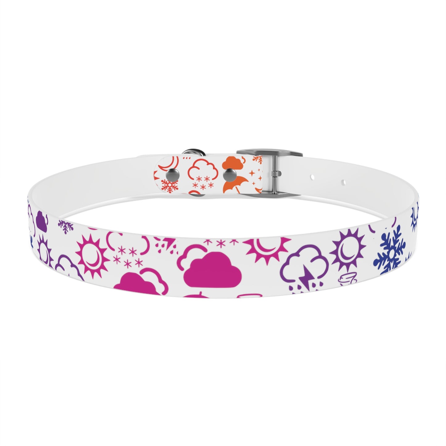 Wx Icon (White/Rainbow) Dog Collar