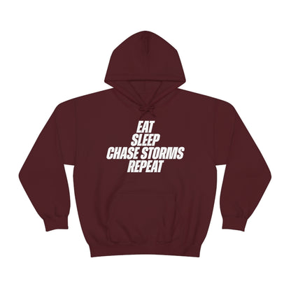 Eat, Sleep, Chase Storms, Repeat Sudadera con capucha 