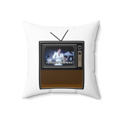 TV Tornado Warning Throw Pillow