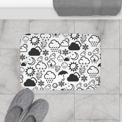 Wx Icon (White/Black) Bath Mat