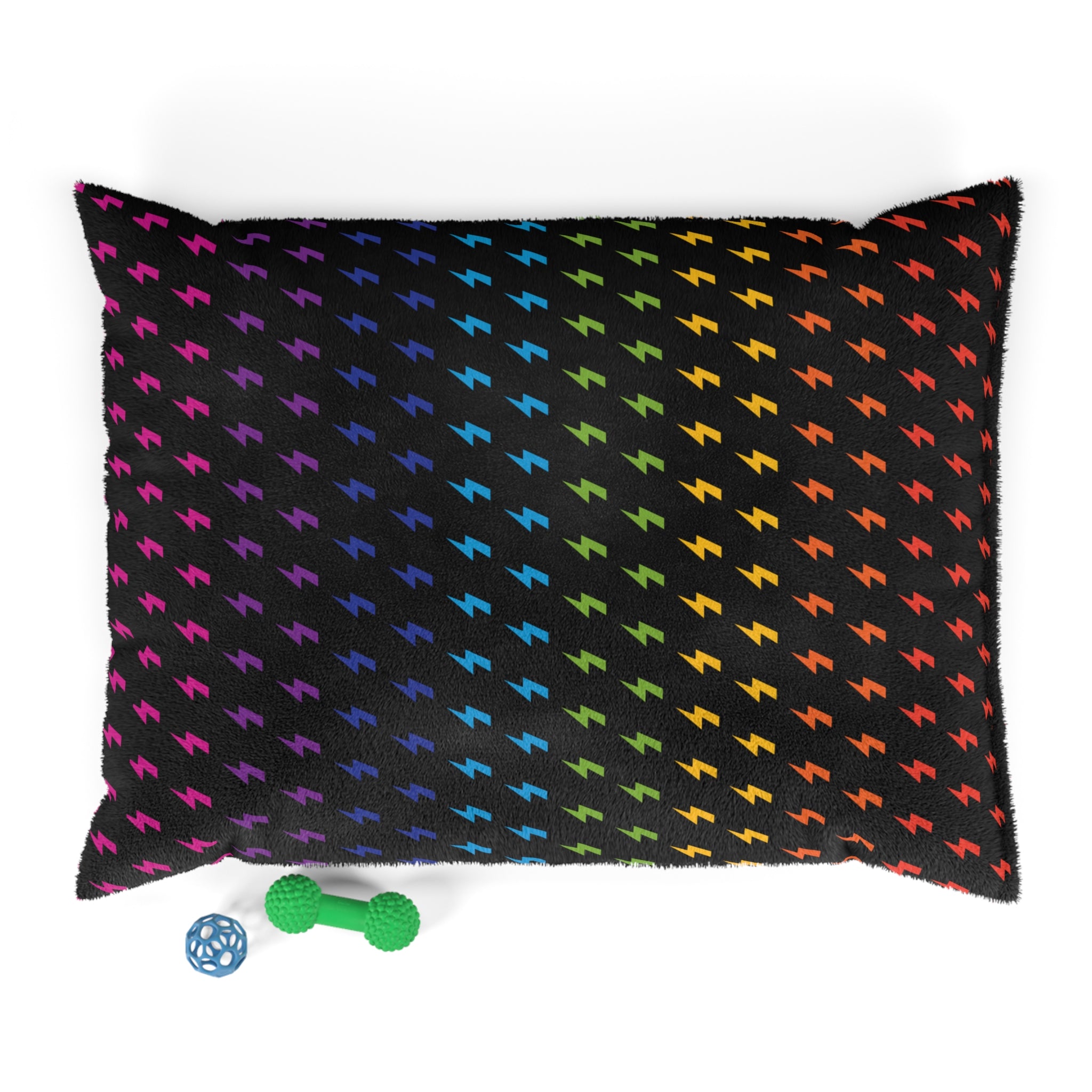 Lightning Icon (Black/Rainbow) Pet Bed 