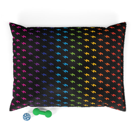 Lightning Icon (Black/Rainbow) Pet Bed