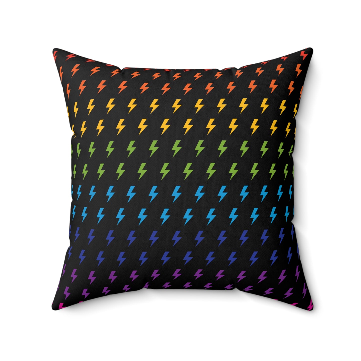 Lightning (Black/Rainbow) Throw Pillow